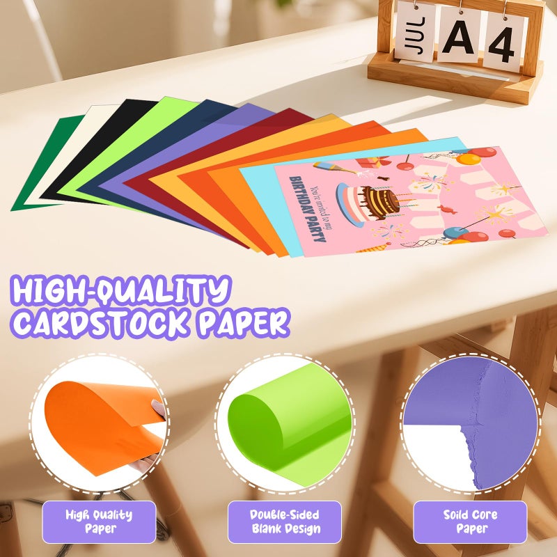 Aidunmis 180 Sheets Colored Cardstock Paper 8.5 x 11, 12 Colors Construction Paper, Colored Cardstock Printer Paper 8.5 x 11, 200 GSM Colored Card Stock Paper for Printing, DIY Crafts, Card Making - Image 3